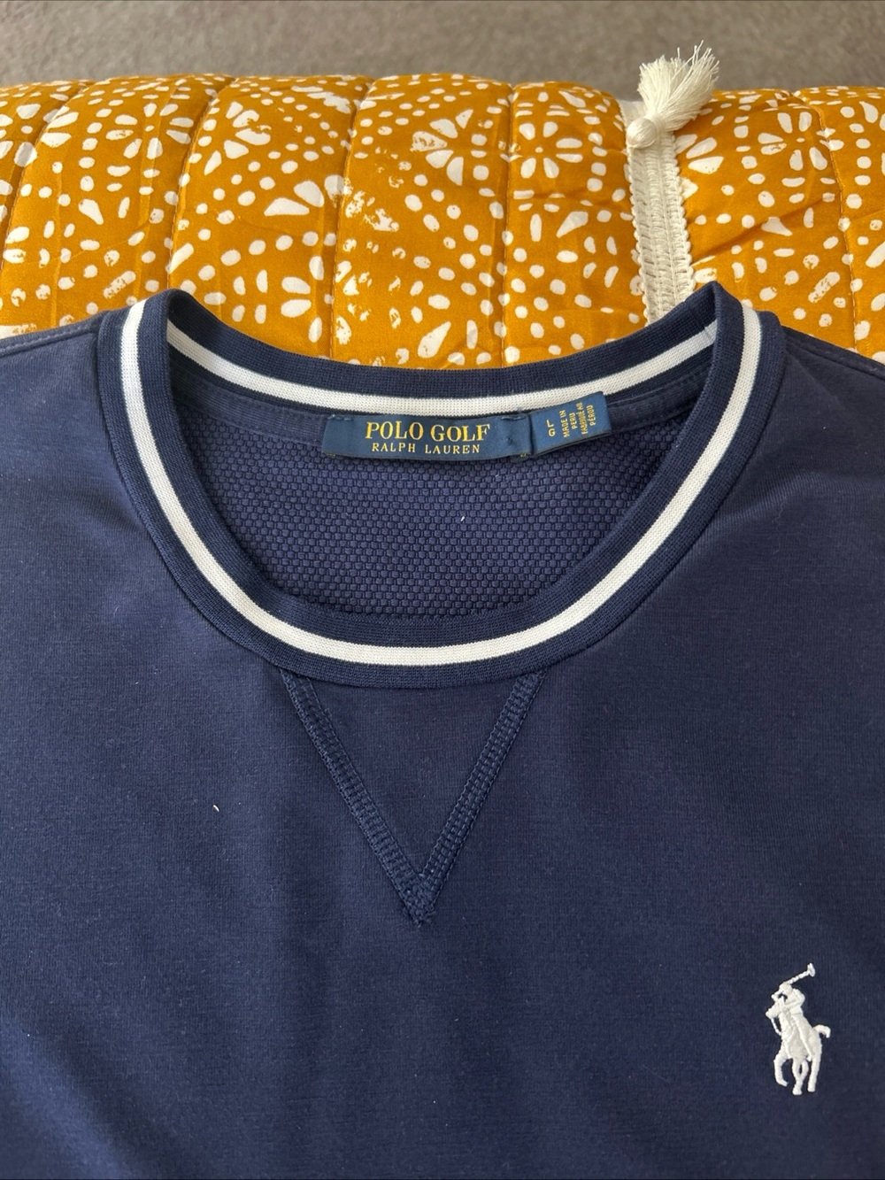Polo by Ralph Lauren Navy Long-Sleeve Crew with White Trim - Picture 3 of 3